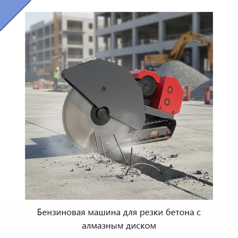 Бензиновая машина для резки бетона с алмазным диском