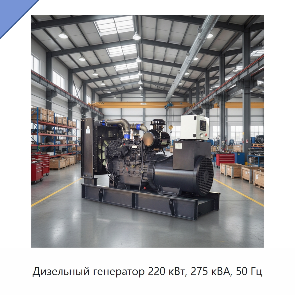 Дизельный генератор 220 кВт, 275 кВА, 50 Гц — Дизельные генераторы
