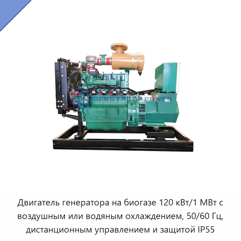Двигатель генератора на биогазе 120 кВт/1 МВт с воздушным или водяным охлаждением, 50/60 Гц, дистанционным управлением и защитой IP55 — Газотурбинные генераторы