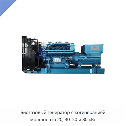 Биогазовый генератор с когенерацией мощностью 20, 30, 50 и 80 кВт