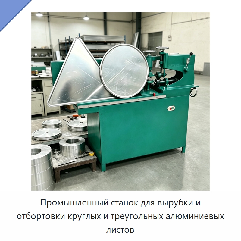 Промышленный станок для вырубки и отбортовки круглых и треугольных алюминиевых листов — Листообрабатывающее оборудование