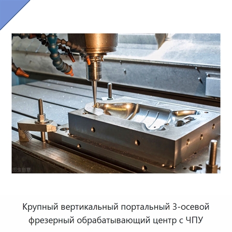 Крупный вертикальный портальный 3-осевой фрезерный обрабатывающий центр с ЧПУ