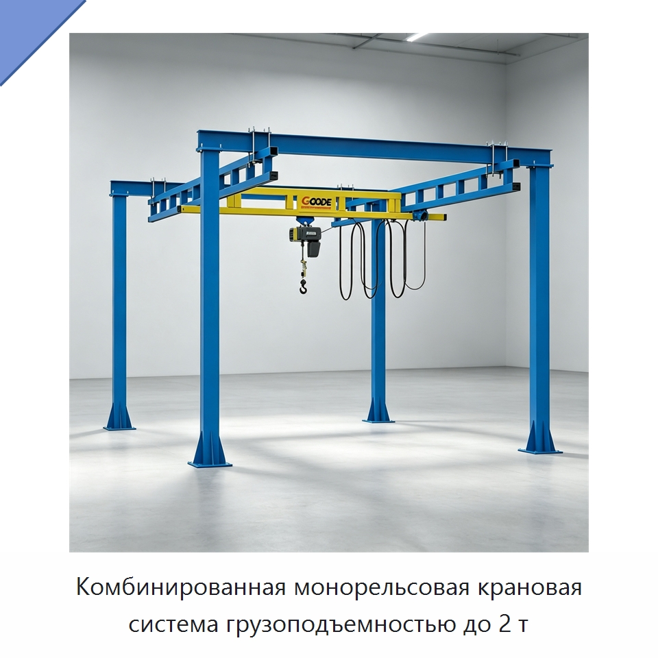 Комбинированная монорельсовая крановая система грузоподъемностью до 2 т — Краны
