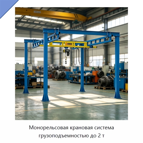 Монорельсовая крановая система грузоподъемностью до 2 т