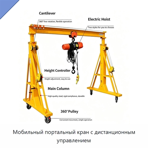 Мобильный портальный кран с дистанционным управлением
