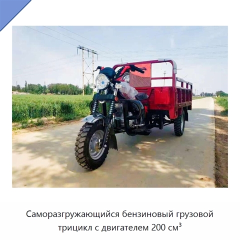 Саморазгружающийся бензиновый грузовой трицикл с двигателем 200 см³
