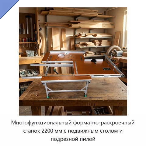 Многофункциональный форматно-раскроечный станок 2200 мм с подвижным столом и подрезной пилой