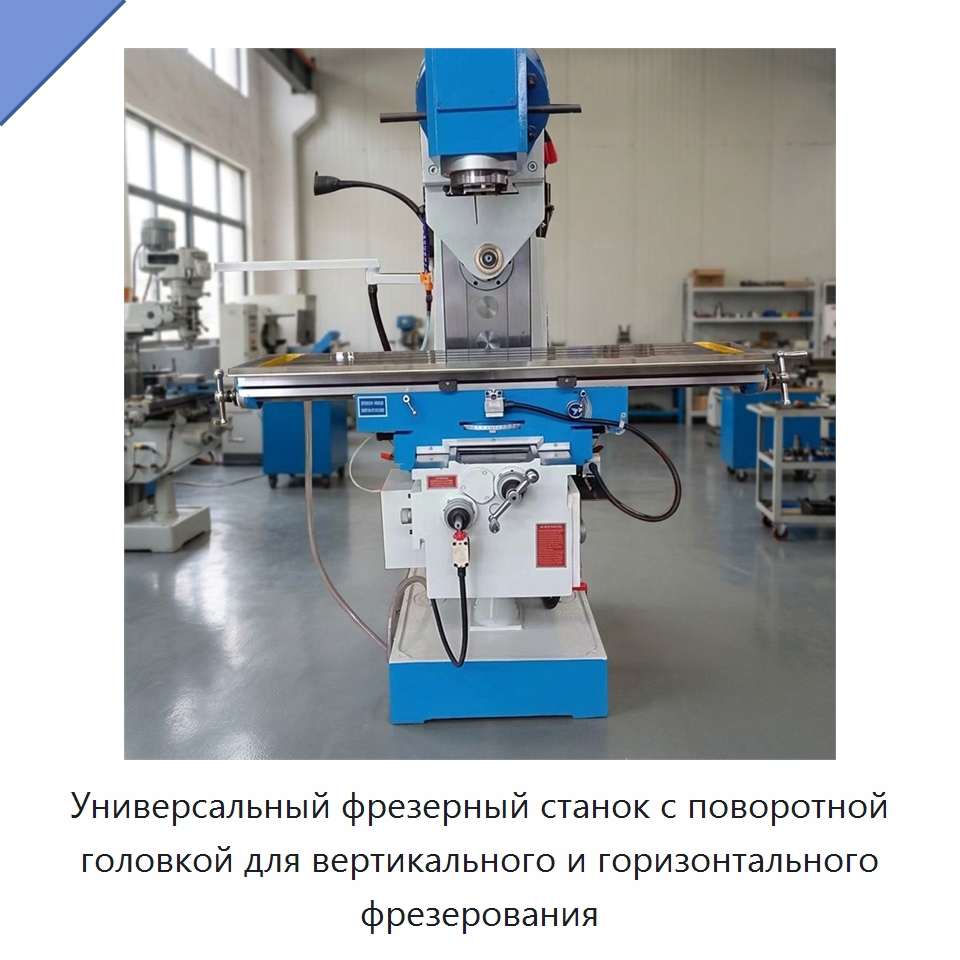 Универсальный фрезерный станок с поворотной головкой для вертикального и горизонтального фрезерования — Фрезерные станки