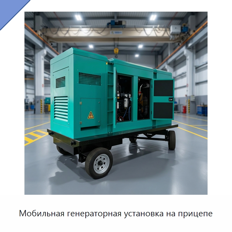 Мобильная генераторная установка на прицепе — Дизельные генераторы