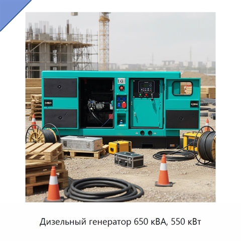Дизельный генератор 650 кВА, 550 кВт