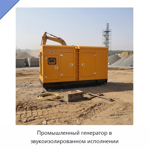 Промышленный генератор в звукоизолированном исполнении