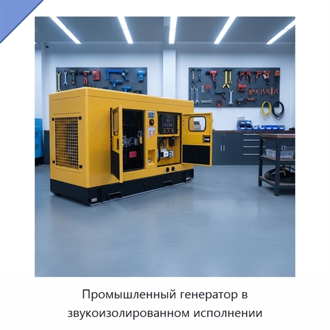 Промышленный генератор в звукоизолированном исполнении