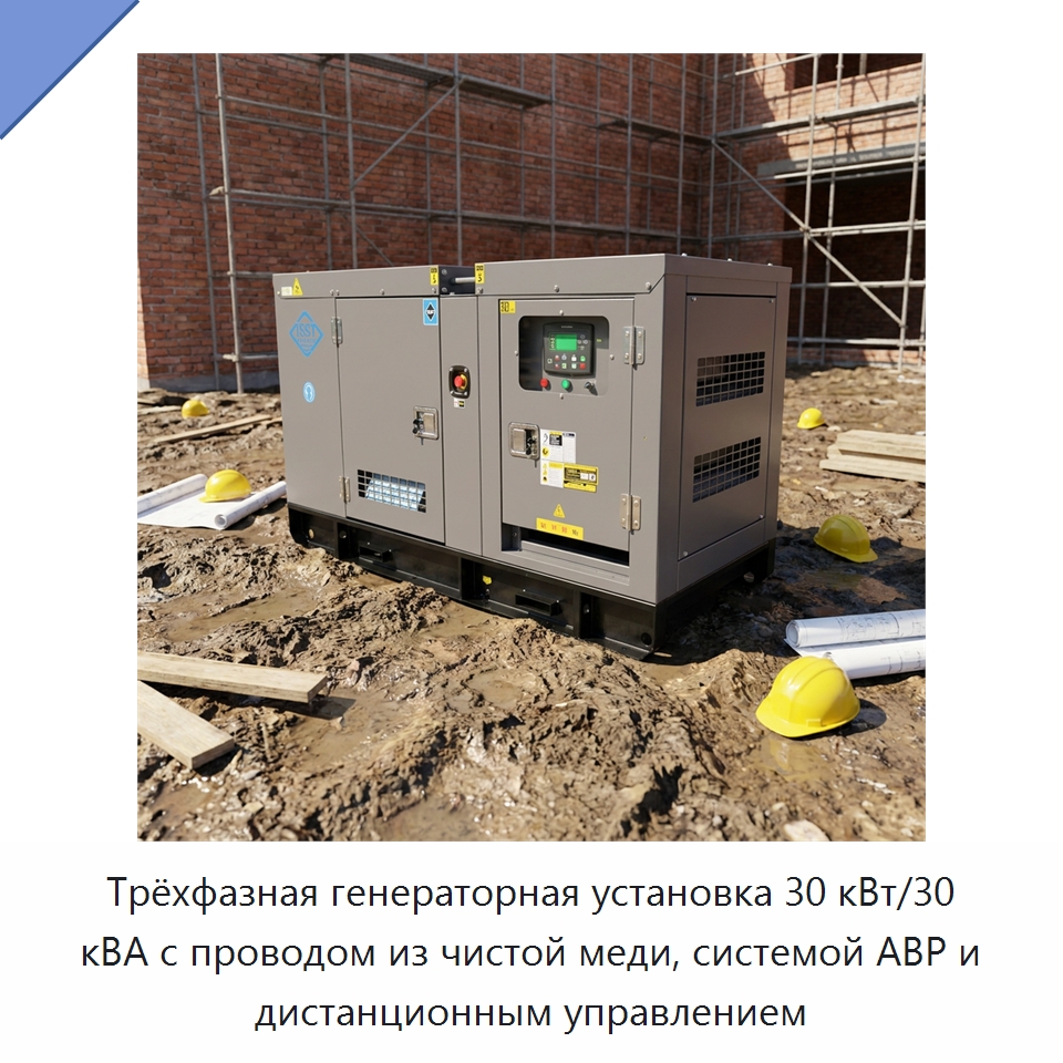 Трёхфазная генераторная установка 30 кВт/30 кВА с проводом из чистой меди, системой АВР и дистанционным управлением — Дизельные генераторы