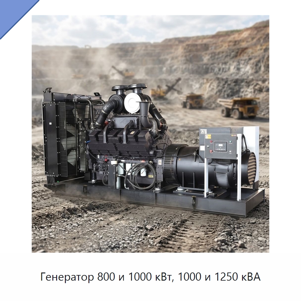 Генератор 800 и 1000 кВт, 1000 и 1250 кВА — Дизельные генераторы