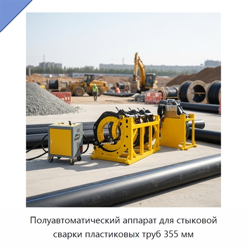 Полуавтоматический аппарат для стыковой сварки пластиковых труб 355 мм