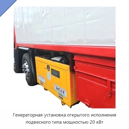 Генераторная установка открытого исполнения подвесного типа мощностью 20 кВт