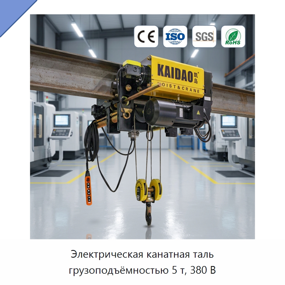 Электрическая канатная таль грузоподъёмностью 5 т, 380 В — Электротали