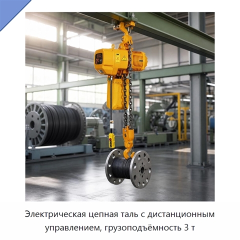 Электрическая цепная таль с дистанционным управлением, грузоподъёмность 3 т