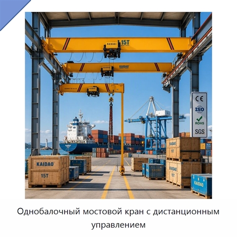 Однобалочный мостовой кран с дистанционным управлением