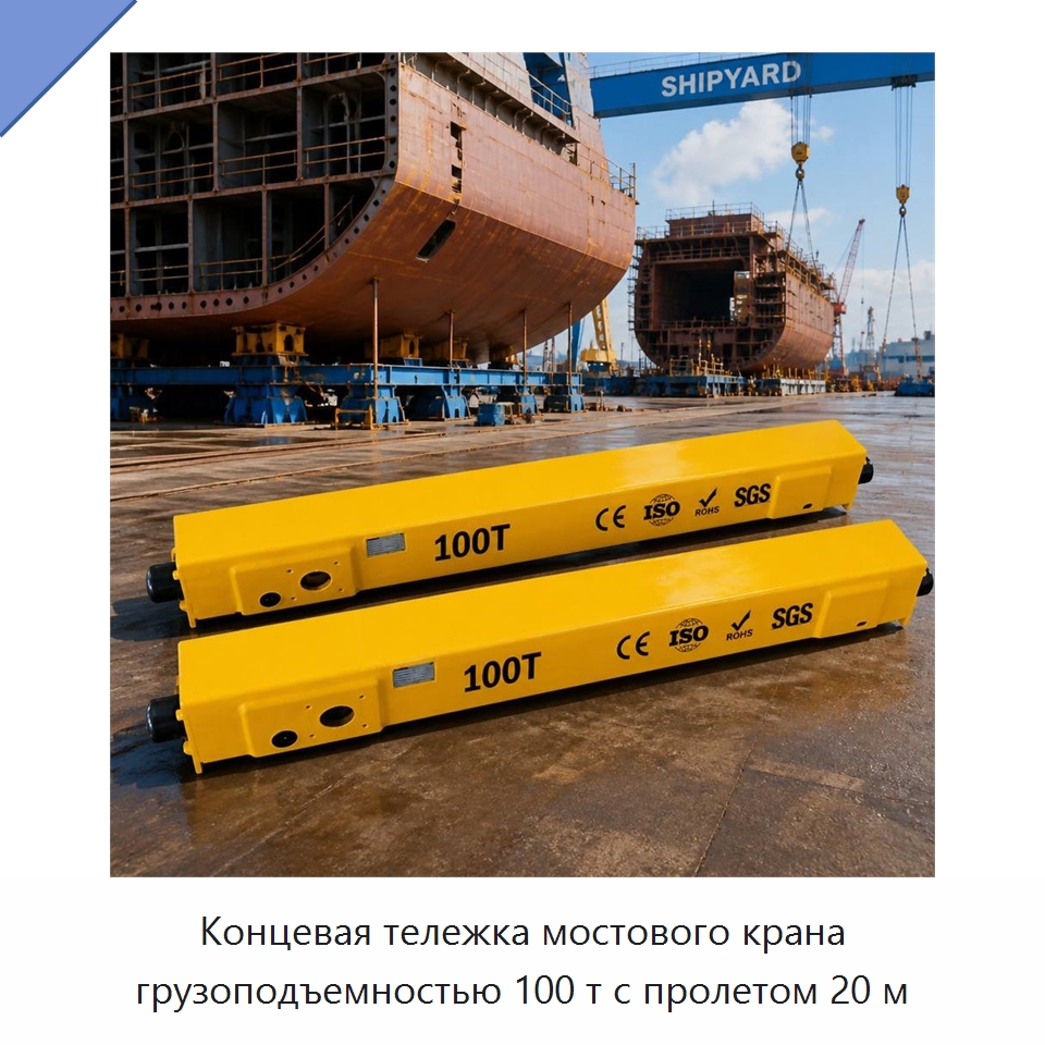 Концевая тележка мостового крана грузоподъемностью 100 т с пролетом 20 м — Краны