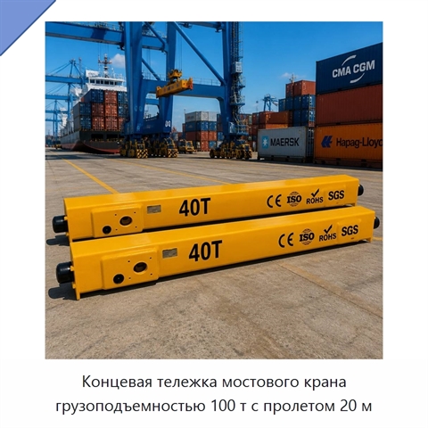 Концевая тележка мостового крана грузоподъемностью 100 т с пролетом 20 м