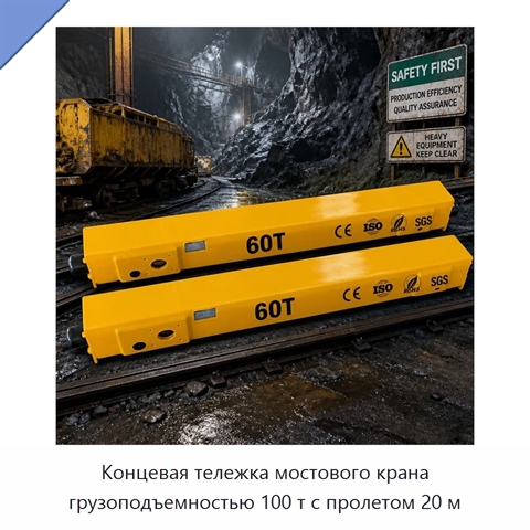 Концевая тележка мостового крана грузоподъемностью 100 т с пролетом 20 м