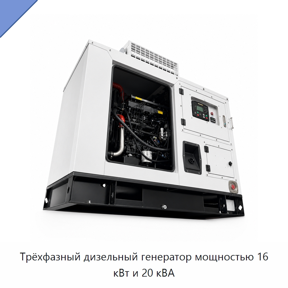 Трёхфазный дизельный генератор мощностью 16 кВт и 20 кВА — Дизельные генераторы