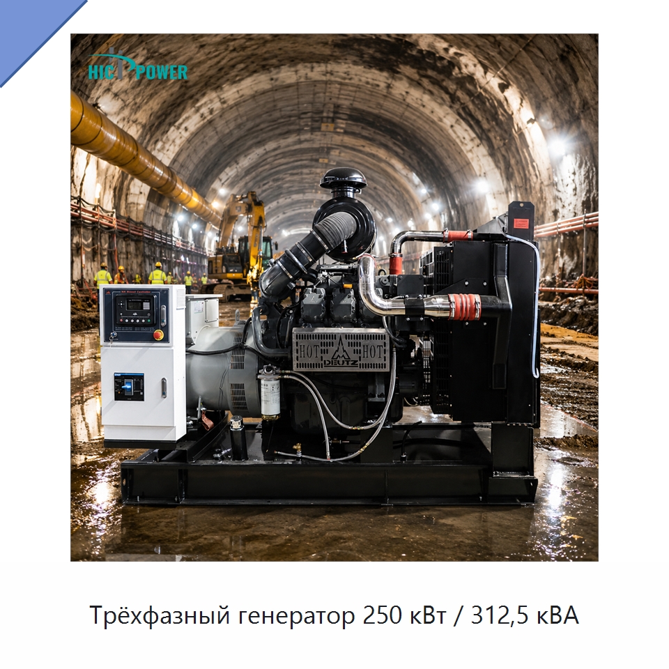Трёхфазный генератор 250 кВт / 312,5 кВА — Дизельные генераторы