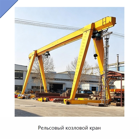 Рельсовый козловой кран