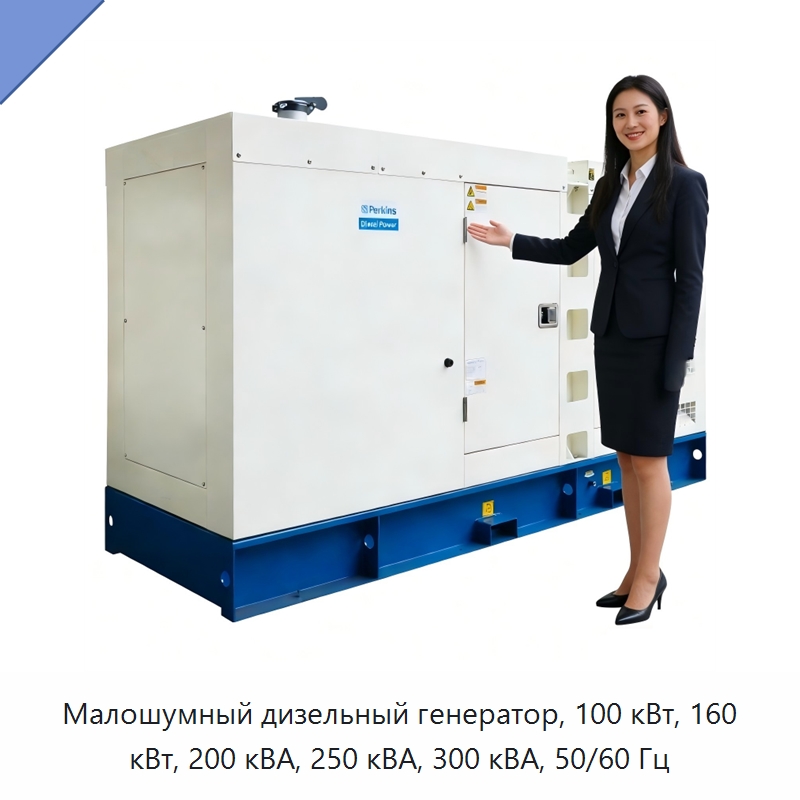 Малошумный дизельный генератор, 100 кВт, 160 кВт, 200 кВА, 250 кВА, 300 кВА, 50/60 Гц — Дизельные генераторы