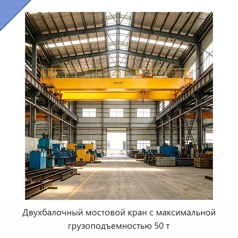Двухбалочный мостовой кран с максимальной грузоподъемностью 50 т — Краны