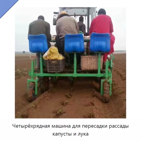 Четырёхрядная машина для пересадки рассады капусты и лука