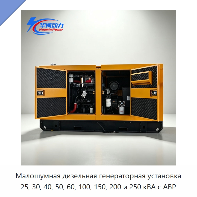 Малошумная дизельная генераторная установка 25, 30, 40, 50, 60, 100, 150, 200 и 250 кВА с АВР — Дизельные генераторы