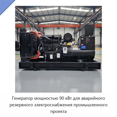 Генератор мощностью 90 кВт для аварийного резервного электроснабжения промышленного проекта