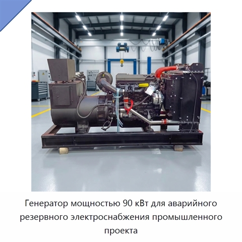 Генератор мощностью 90 кВт для аварийного резервного электроснабжения промышленного проекта