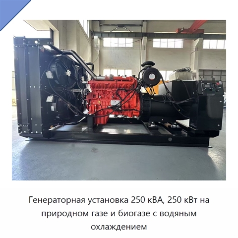 Генераторная установка 250 кВА, 250 кВт на природном газе и биогазе с водяным охлаждением