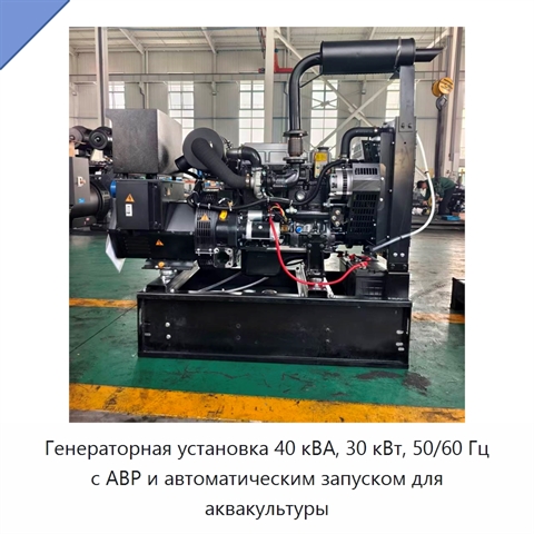 Генераторная установка 40 кВА, 30 кВт, 50/60 Гц с АВР и автоматическим запуском для аквакультуры