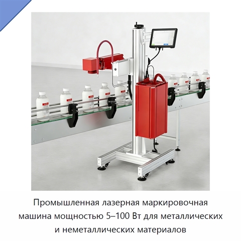 Промышленная лазерная маркировочная машина мощностью 5–100 Вт для металлических и неметаллических материалов