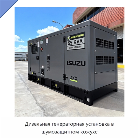 Дизельная генераторная установка в шумозащитном кожухе