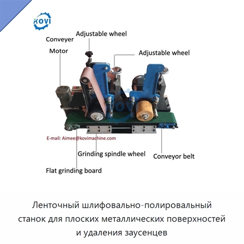 Ленточный шлифовально-полировальный станок для плоских металлических поверхностей и удаления заусенцев