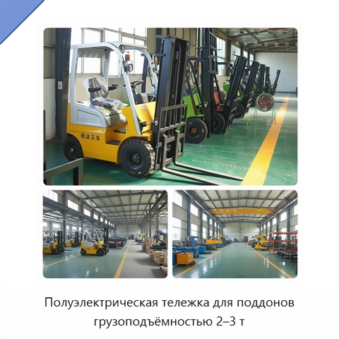 Полуэлектрическая тележка для поддонов грузоподъёмностью 2–3 т
