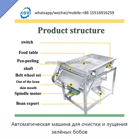 Автоматическая машина для очистки и лущения зелёных бобов