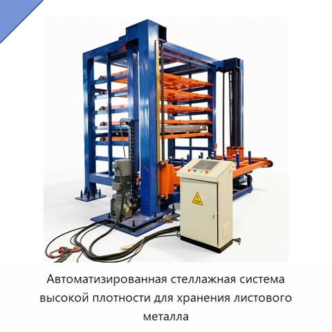 Автоматизированная стеллажная система высокой плотности для хранения листового металла
