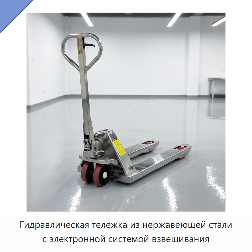 Гидравлическая тележка из нержавеющей стали с электронной системой взвешивания — Вилочные погрузчики