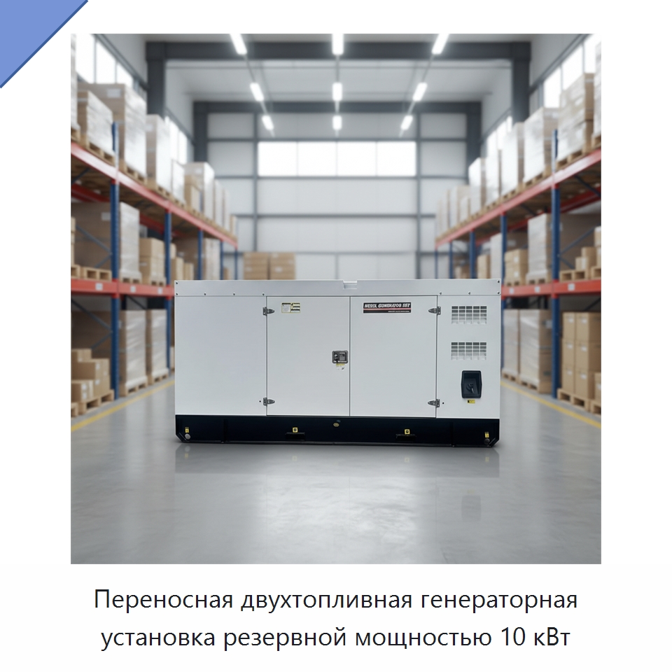 Переносная двухтопливная генераторная установка резервной мощностью 10 кВт — Дизельные генераторы