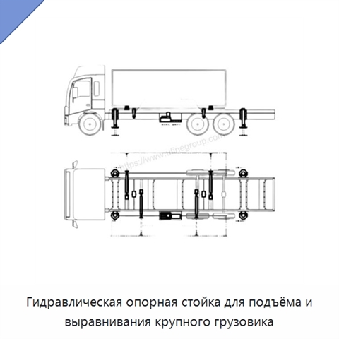 Гидравлическая опорная стойка для подъёма и выравнивания крупного грузовика