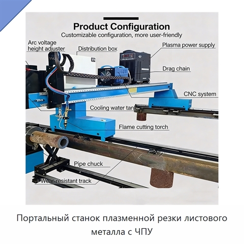 Портальный станок плазменной резки листового металла с ЧПУ
