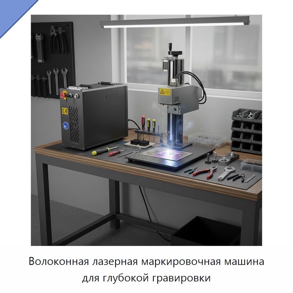 Волоконная лазерная маркировочная машина для глубокой гравировки — Лазерные маркировочные станки