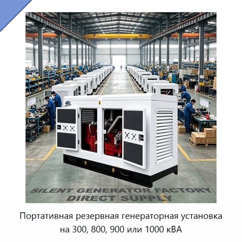 Портативная резервная генераторная установка на 300, 800, 900 или 1000 кВА