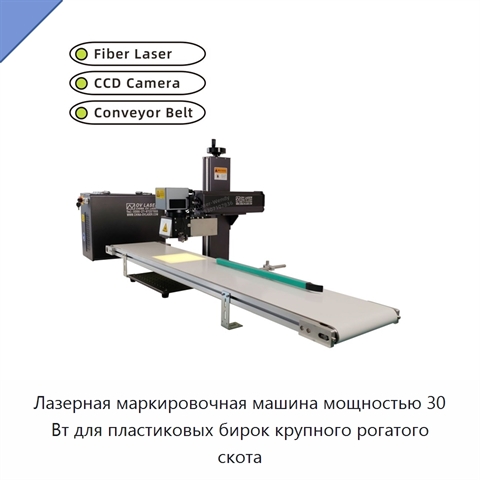 Лазерная маркировочная машина мощностью 30 Вт для пластиковых бирок крупного рогатого скота